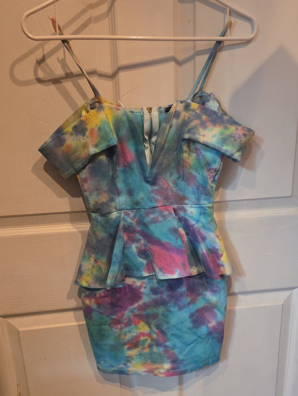 Tie Dye Off Shoulder Dress